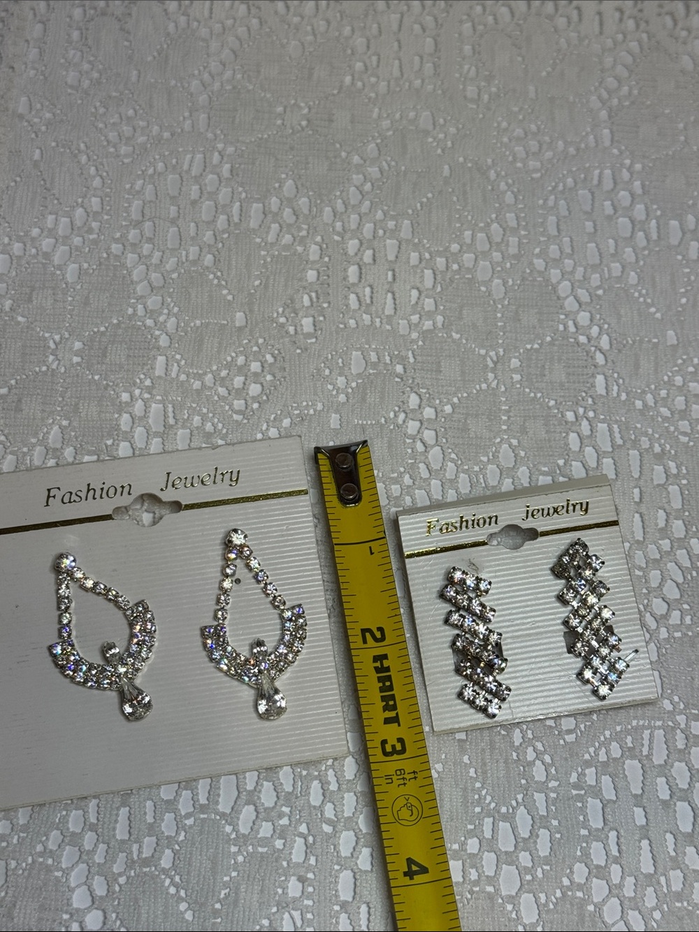 Fashion Rhinestone Jewelry Clear Crystal Teardrop Cluster Earrings Set Pair NEW - Picture 8 of 11